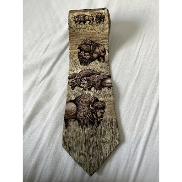 Other - Endangered Species Neck Tie Vintage - American Bison -‎ 100% Silk